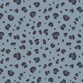 leopard print fabric - minimal trendy design - sfx4013 denim