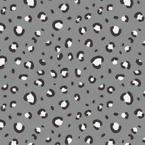 leopard print fabric - minimal trendy design - sfx1501 dove