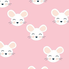 Kawaii mice little adorable mouse design for kids animals neutral nursery pink beige girls