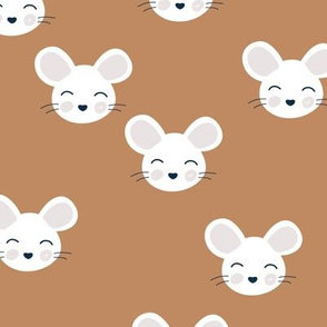 Kawaii mice little adorable mouse design for kids animals neutral nursery brown latte