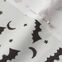 bats fabric - halloween bats moon and stars design - coffee sfx1111