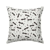 bats fabric - halloween bats moon and stars design - coffee sfx1111