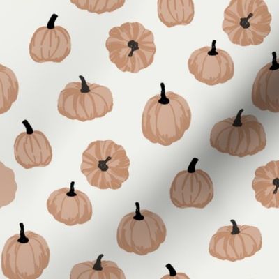 pumpkins fabric - simple minimal pumpkins - sfx1213 almond