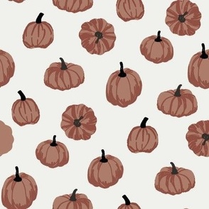 pumpkins fabric - simple minimal pumpkins - sfx1227 cafe