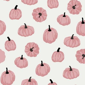 pumpkins fabric - simple minimal pumpkins - sfx1611 powder pink