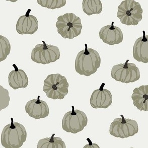 pumpkins fabric - simple minimal pumpkins - sfx0110 sage