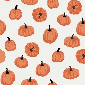 pumpkins fabric - simple minimal pumpkins - sfx1338 copper