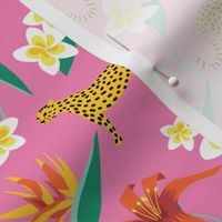 Exotic Flowers and Cheetahs Pink