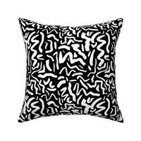 Messy ink dashed and brush strokes abstract paint minimal trend design boho style nursery monochrome black and white