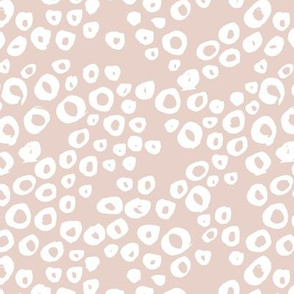 Little bubbles abstract ocean theme boho minimal water circles white on latte beige