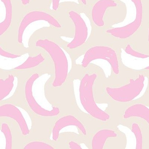 Inky texture abstract banana summer boho fruit design half moon design nursery pink beige sand