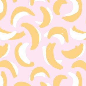 Inky texture abstract banana summer boho fruit design half moon design nursery pink yellow
