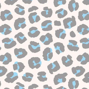 Inky texture leopard print boho summer animals print nursery trend gray blue blush