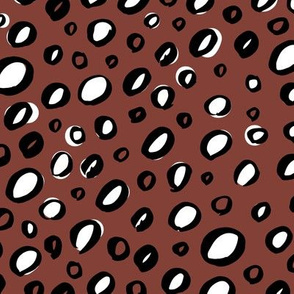 Inky texture bubbles minimal trend abstract paint circles and spots design nursery maroon chocolate brown