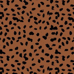 Messy spots minimal inky cheetah animal print spots and dots boho nursery monochrome black russet copper