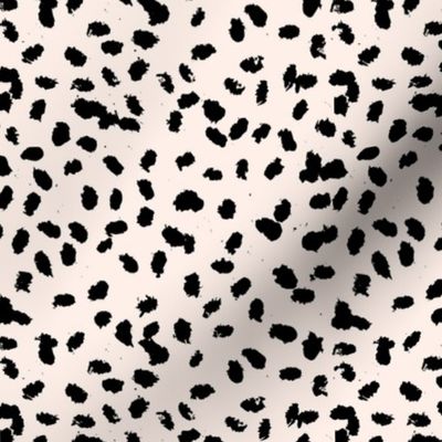 Messy spots minimal inky cheetah animal print spots and dots boho nursery monochrome off white black