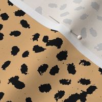 Messy spots minimal inky cheetah animal print spots and dots boho nursery monochrome black mustard yellow