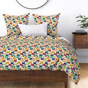 cats - nala cat classic blue - geometric cats - cats fabric