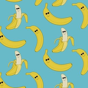 Bananas in sunglasses - blue