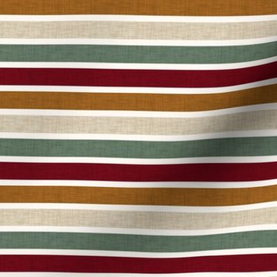 Fall Stripes Linen // Gold, Oatmeal, Olive, Cranberry