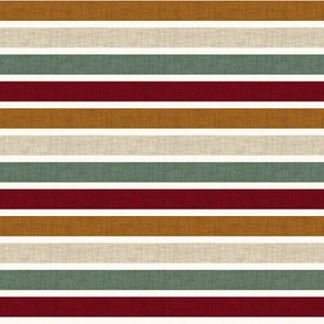 Fall Stripes Linen // Gold, Oatmeal, Olive, Cranberry