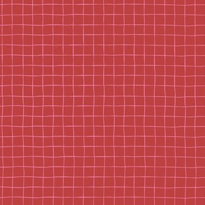 Grid Pink on Red 