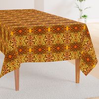CRISTINE golden orient Neo Art Deco orange  yellow  - table runner tablecloth napkin placemat dining pillow duvet cover throw blanket curtain drape upholstery cushion duvet cover clothing shirt wallpaper fabric living home decor 