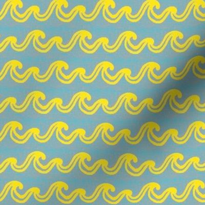 Yellow Waves on Blue