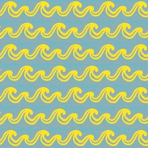 Yellow Waves on Blue