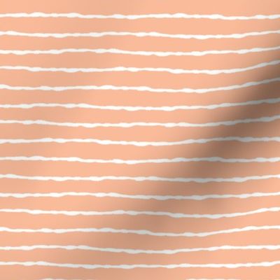 thin stripes white on peach