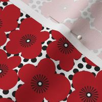 retro poppies and polka dots
