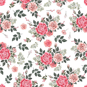 Vintage Roses White