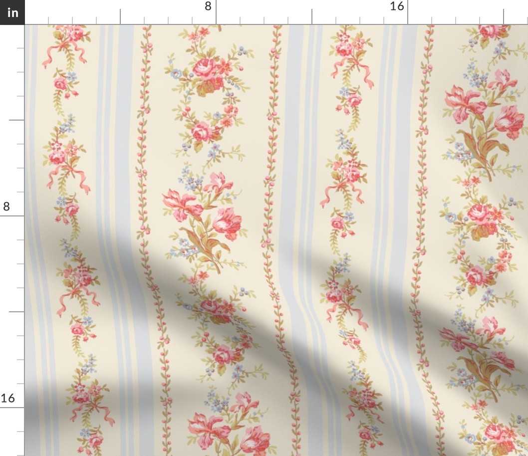 Belevedere Floral Stripe ~ Gabrielle Fabric bypeacoquettedesigns