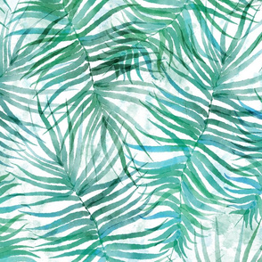 Emerald Watercolor Palms 24”