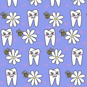 Summer Goofball / Dental Tooth Design / Periwinkle Yellow Pink White  