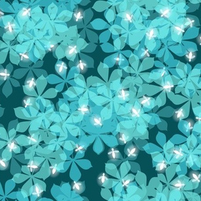 fireflies in teal