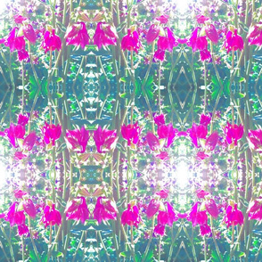 pink Columbine sunlight emerald botanical garden nature  table runner tablecloth napkin placemat dining pillow duvet cover throw blanket curtain drape upholstery cushion duvet cover wallpaper fabric living decor