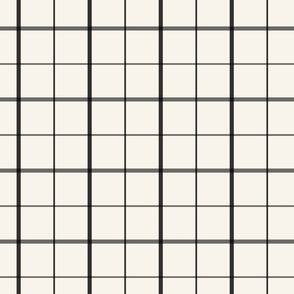 black on ivory windowpane thick and thin