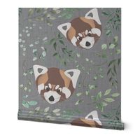 red panda finals design gray linen background