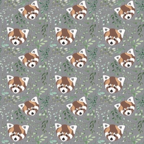 red panda finals design gray linen background