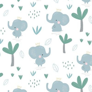 King elephant in the jungle-pattern-Spoonflower-ed