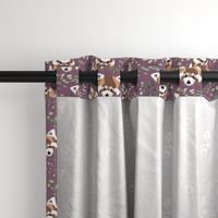 red panda design purple linen