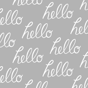 Hello - white on gray