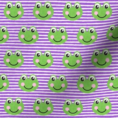 cute frogs - purple stripes - LAD20