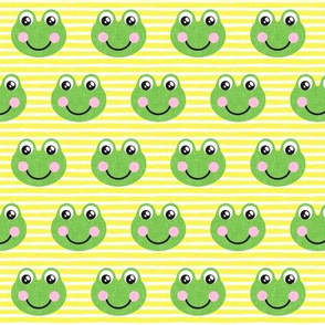 cute frogs - yellow stripes - LAD20