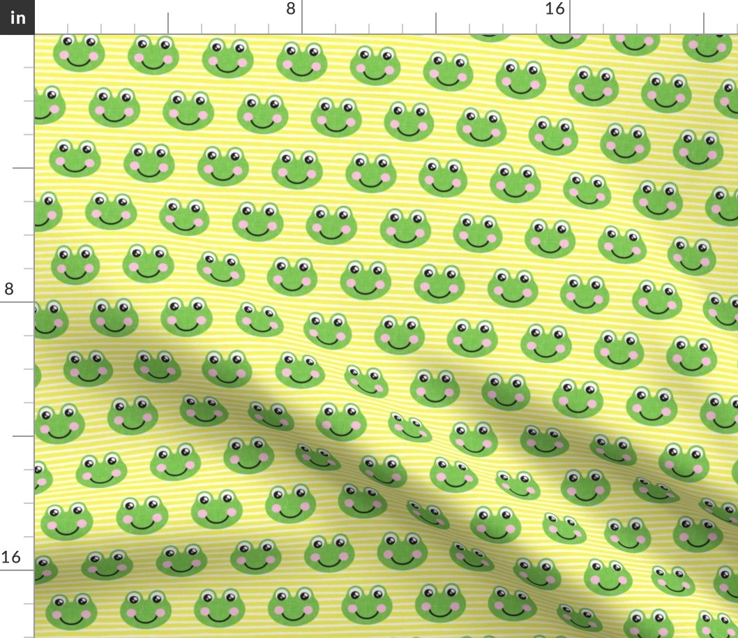 cute frogs - yellow stripes - LAD20