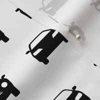 Car Icons Black & White Pattern
