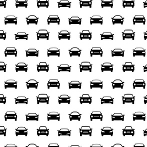 Car Icons Black & White Pattern