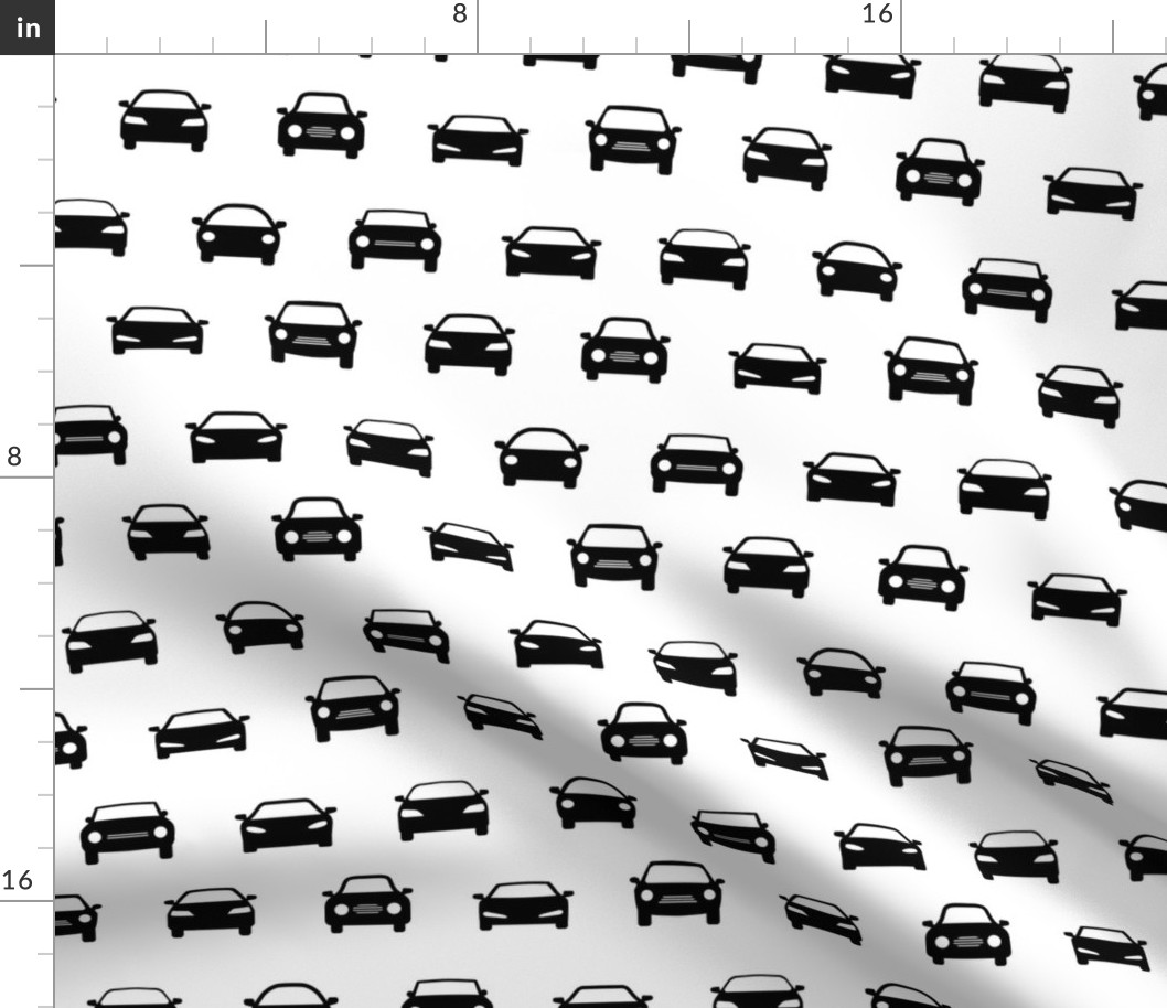 Car Icons Black & White Pattern