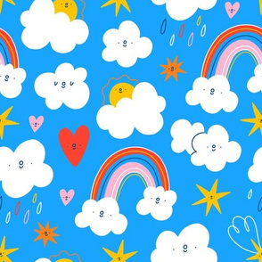 Cute cartoon weather characters pattern